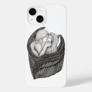 Angels Kissing, zwart-wit design Case-Mate iPhone 14 Hoesje