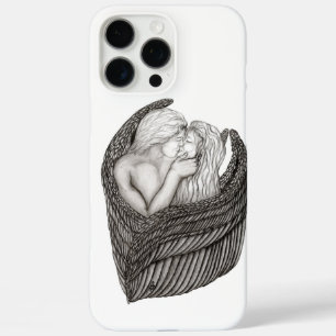Angels Kissing, zwart-wit design iPhone 16 Pro Max Hoesje