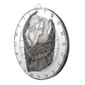 Angels Kissing, zwart-wit design Dartbord (Voorkant Rechts)