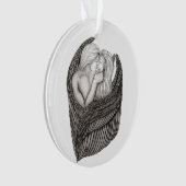 Angels Kissing, zwart-wit design Ornament (voorkant)