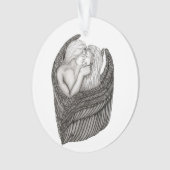 Angels Kissing, zwart-wit design Ornament (voorkant)