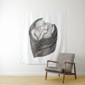 Angels Kissing, zwart-wit design Wandkleed (In situ)