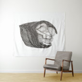 Angels Kissing, zwart-wit design Wandkleed (In Situ (horizontaal))