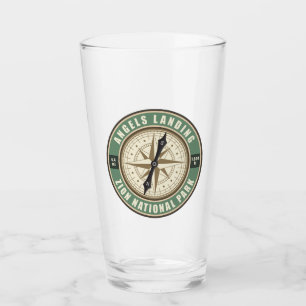 Angels Landing Trail Utah Compass Hiking Badge Glas