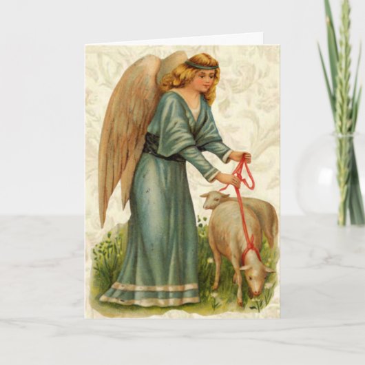 Angels Little Lamb Easter Kaart (Voorkant)