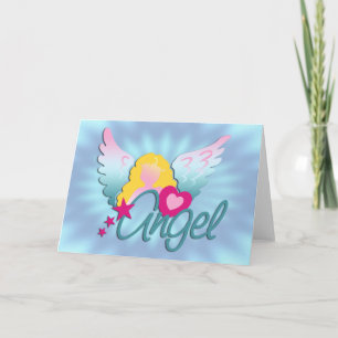 Angels Love   blauwe shine Feestdagen Kaart