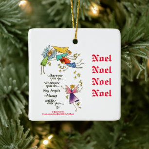 Angels met jullie bij de kerstWaterverf Art Invita Keramisch Ornament