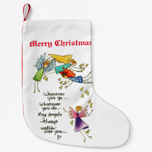 Angels met jullie op kerstWaterverf Kleine Kerstsok