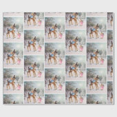  Angels met kerstBaby Deer Cadeaupapier (Vlak)