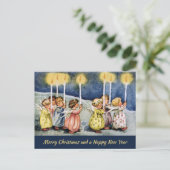 Angels met kerstkaarsen Briefkaart (Staand voorkant)