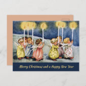 Angels met kerstkaarsen Briefkaart (Voorkant / Achterkant)