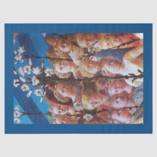 ANGELS MET WITTE LIJNEN Blauwe Kerstmis Tissuepapier