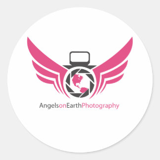 Angels op aarde fotografie logo Pink.pdf Ronde Sticker