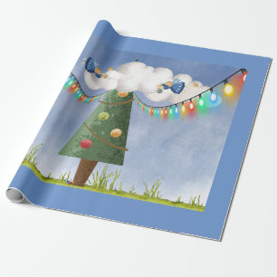 Angels op de kerstboom met hoge decortering cadeaupapier