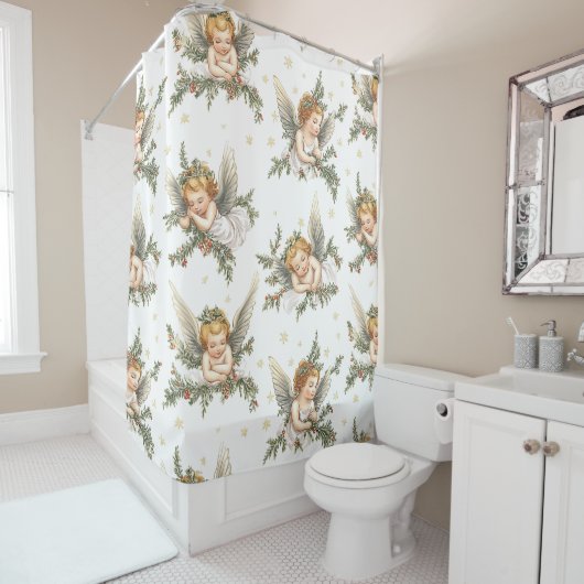 Angels Pattern Douchegordijn (In situ)