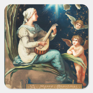 Angels, sterren, vrouwen, de moonkerreligie vierkante sticker