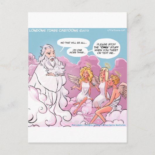 Angels Text Funny Briefkaart (Voorkant)