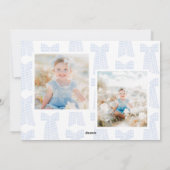 Angels Trompet Preppy Gingham Bows Feestdagenkaart (Achterkant)