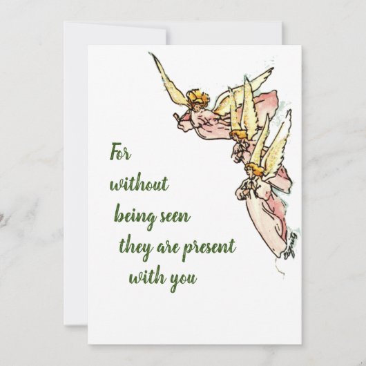 Angels van Clouds met Gezegde van Comfort voor u Feestdagenkaart (Voorkant)