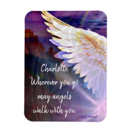 Angels Walk With You Guardian Angel Wing Name Magneet