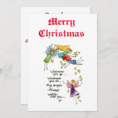 Angels Watch Over je kleurrijke Waterverf Schets H Feestdagenkaart (Voorkant / Achterkant)