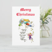 Angels Watch Over je kleurrijke Waterverf Schets H Feestdagenkaart (Staand voorkant)