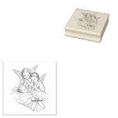 Angels Watching Over Sleeping Baby Religious Rubberstempel (Gestempeld)