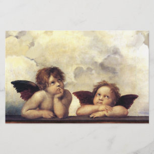ANGELS / Winged Cherubs , Clouds Raffaello Sanzio Briefpapier