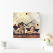 ANGELS / Winged Cherubs , Clouds Raffaello Sanzio Vierkante Klok (Huis)