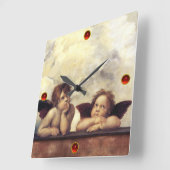 ANGELS / Winged Cherubs , Clouds Raffaello Sanzio Vierkante Klok (Hoek)