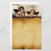 ANGELS / Winged Cherubs , perkament Briefpapier (Voorkant / Achterkant)