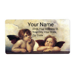 ANGELS / Winged Cherubs Raffaello Sanzio Etiket
