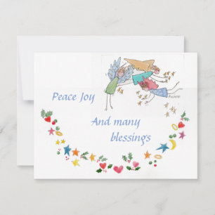 Angels Wish You Peace Joy and Veel Blessings Holid Feestdagenkaart
