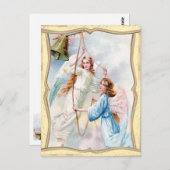Angels With Christmas Bell Postcard Briefkaart (Voorkant / Achterkant)