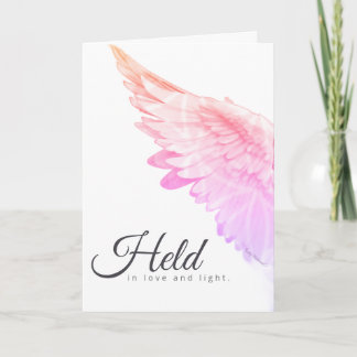 Angels With You Pink Angel Wing – Held Love Light Kaart