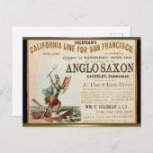 Angelsaksische Clipper Zeilen Briefkaart (Voorkant / Achterkant)