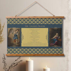 Angelus Gebed met engel Gabriël en Maria Hangend Wandkleed