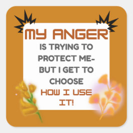 Anger Awareness Quote Vierkante Sticker