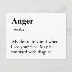 Anger Definition Briefkaart