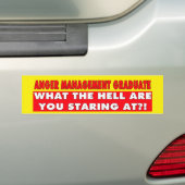 Anger Management Afstuderen Bumpersticker (Op auto)