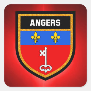Angers Flag Vierkante Sticker