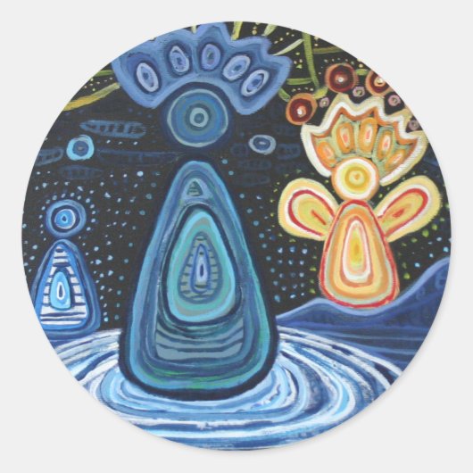 Anges Abstraits Autocollant autochtone, brillant (Devant)