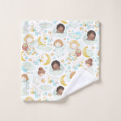 Anges adorables et étoiles Aquarelle Art (Gant de toilette)