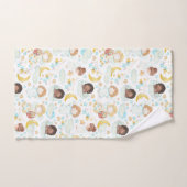 Anges adorables et étoiles Aquarelle Art (Serviette à main)