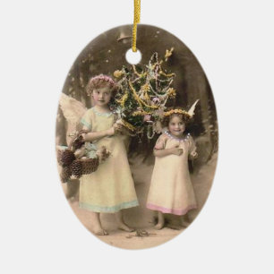 Anges Antiques avec Ornement de Photo d'Arbre de N