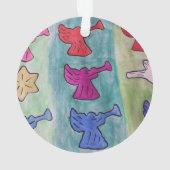 Anges de Noël avec trompettes Acrylique (dos)