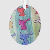 Anges de Noël avec trompettes Acrylique (devant)
