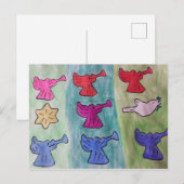 Anges de Noël avec trompettes Cartes postales (Devant / Derrière)