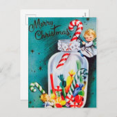 Anges de Noël rétro et carte postale de bonbons (Devant / Derrière)