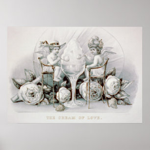 Anges et crème glacée - affiche